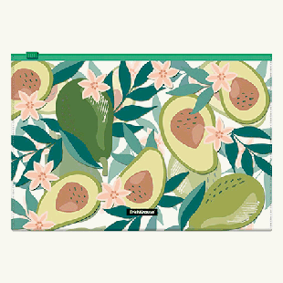 Папка на молнии ' Erich Krause ' B5 Zip Avocado Dusk разноцветная, пластик 0,18мм, текстура поверхности- песок, непрозрачная