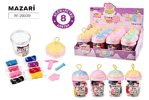 Тесто для лепки, 8 цветов по 13.5 г, пластиковые формочки 2 шт. в комплекте, 4 цвета в ассортименте, пластиковая банка