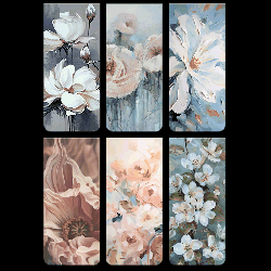 Набор закладок для книг 'deVENTE. Flowers' магнитных бумажных, 6 шт в блистерной упаковке, размеры закладок в сложенном виде 25x56,6 мм