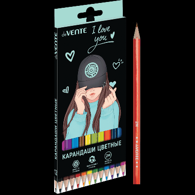 Карандаши цветные 'deVENTE. K-Pop Heartbeat' 12 цветов, 2М, диаметр грифеля 2,8 мм, шестигранные, в картонной коробке