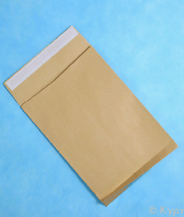 Конверт 229х324х40 коричневый крафт, боковое и донное расширение