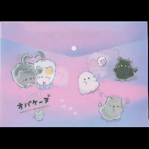 Папка-конверт на кнопке 'deVENTE. Ghost Meow' A4 (330x235 мм) 180 мкм, матовая полупрозрачная с рисунком, с искрящейся фактурой, индивидуальная маркировка