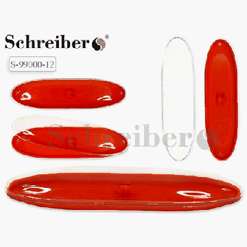 Футляр для ручек ' Schreiber ' 17*4,5см, красный, прозрачный, пластиковый корпус