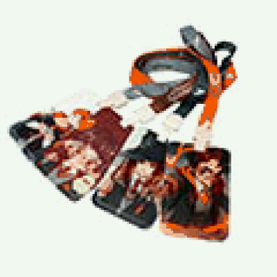 Бейдж пластиковый Школа магии, с цветной лентой, пластиковый карабин