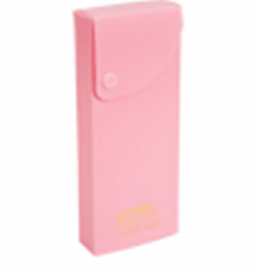 Пенал 'deVENTE. Pastel' 20x7,4x2,7 см, прямоугольный, выдвижной, на кнопке, пластик 650 мкм, фактура 'песок' непрозрачный розовый, в пластиковом пакете дев