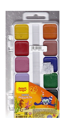 Акварель Мульти-Пульти 'Енот в Красном море', медовая, 24 цветов, без кисти, пластик, европодвес