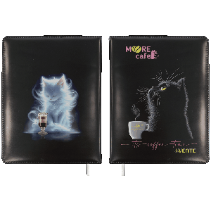 Записная книжка 'deVENTE. MooreCafe' B6 (120 ммx170 мм) 160 стр, белая бумага 70 г/м? в клетку, печать в 1 краску, твердая обложка из искусственной кожи с поролоном, цветная печать