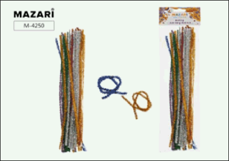 Набор для творчества: проволока синельная, d=0.6 см, длина 30 см, 30 шт. в упаковке, блестящая, микс 6 цветов, ОПП-пакет с европодвесом