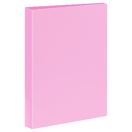 Папка на 2 кольцах СТАММ А4, 25мм, 500мкм, пластик, пастель, розовая
