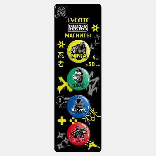 Магнит для доски офисной 'deVENTE. SuperHero' O 30 мм, 4 шт, в картонном блистере