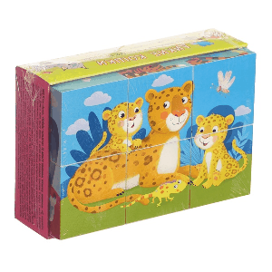 Умные кубики в поддончике. 6 штук. Дикие кошки