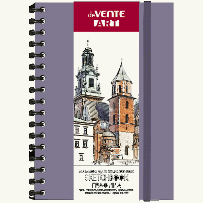 Скетчбук для рисования, скетчинга и записей А5 (150x210 мм) 60 листов 'deVENTE. ART' кремовая бумага 140 г/м?, твердая обложка из искусственной кожи soft touch, гребень, горизонтал