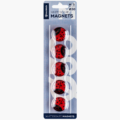 Магнит для досок Globus 'Божья коровка' 30мм, 5шт., блистер