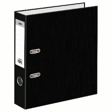 Папка-регистратор СТАММ 75мм, бумвинил, с карманом на корешке, черная