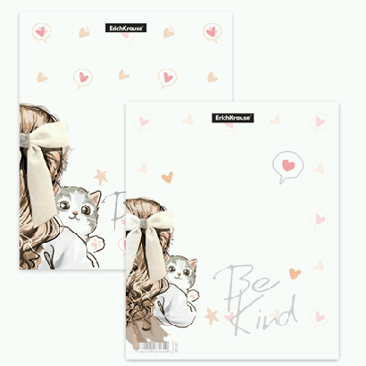 Обложка для тетрадей и дневников ' Erich Krause ' ПП 212*347мм 80мкм Lovely Friends, ассорти, 12шт, пакет