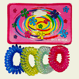 Набор резинок для волос спиральки металик 4шт, европодвес К-8816