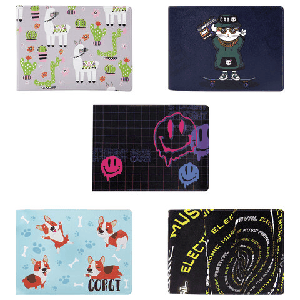 Обложка для удостоверения, пропуска, студенческого билета АССОРТИ, 77х214 мм, принт, кожзаменитель, ДПС, 6000