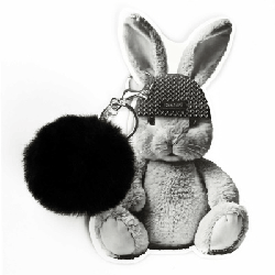 Брелок меховой арт. 70869 / 48 ЗАЙКА В ШАПОЧКЕ ( размер подвеса: 60x60 мм, материал подвеса: искусственный мех; форма подвеса: шар; цвет подвеса: чёрный; индивидуальная упаковка: п