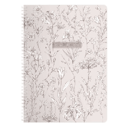 Тетрадь. ЦВЕТОЧНЫЙ ПАТТЕРН. Формат А4. Количество листов - 96 л. Тип обложки - гребень по длинной стороне. Материал обложки - мелованный картон 270 г/м?. Кругление углов: есть. Печ