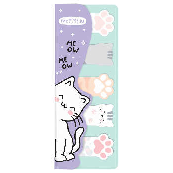 Флажки-закладки MESHU 'Лапки', 20л*5 цветов, европодвес