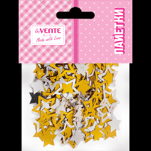 Пайетки декоративные 'deVENTE. DIY Stars' 15 г, формы звезд, ассорти цветов, в пластиковом пакете с подвесом