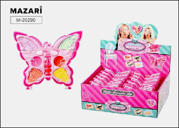 Набор детской декоративной косметики Бабочка (помада, тени для век, спонж), блистерная упаковка