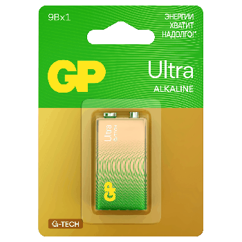 Батарейка GP Ultra G-Tech MN1604 (6LR61) Крона, алкалиновая, BC1