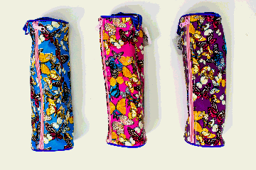 Пенал-тубус 1 отделение на змейке с ручкой 200*60*60мм, бабочки, пвх в индивидуальной упаковке дев