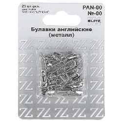 Булавки английские ' Blitz ' 25шт длина- 22мм под золото, картонный блистер