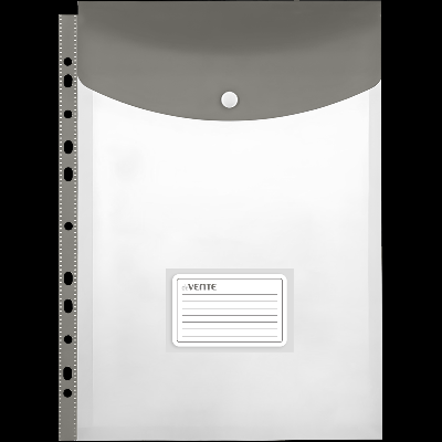 Папка-вкладыш с расширением и клапаном на кнопке 'deVENTE' A4 (235x320x20 мм) вертикальная, полипропилен 140 мкм конверт, 190 мкм клапан, расширение 20 мм, карман и этикетка для на