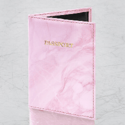 Обложка для паспорта искусственная кожа, принт 'Soft Marble', пудрово-розовый, STAFF, 238870