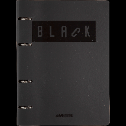 Тетрадь на кольцах А5 (170x215 мм) со сменным блоком 'deVENTE. TOTAL BLACK' 80 листов, блок офсет 70 г/м? в клетку, гибкая обложка слим из искусственной кожи и картона 300г/м?, выб