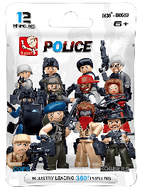 Конструктор пластиковый. SLUBAN Полиция. Фигурки: Полиция и преступники. Арт. M38-B0583 кратно 48