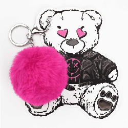 Брелок меховой арт. 70871 / 48 ПЛЮШЕВЫЙ МИШКА ( размер подвеса: 60x60 мм, материал подвеса: искусственный мех; форма подвеса: шар; цвет подвеса: малиновый; индивидуальная упаковка: