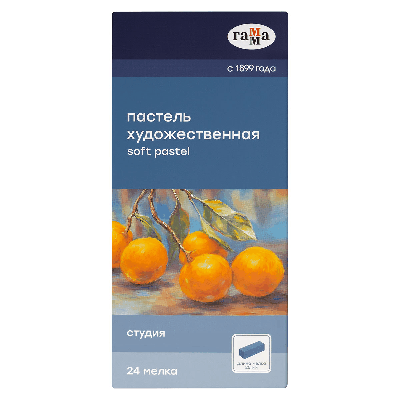 Пастель художественная Гамма 'Студия', 24 цвета, 1/2 длины, картон. упаковка