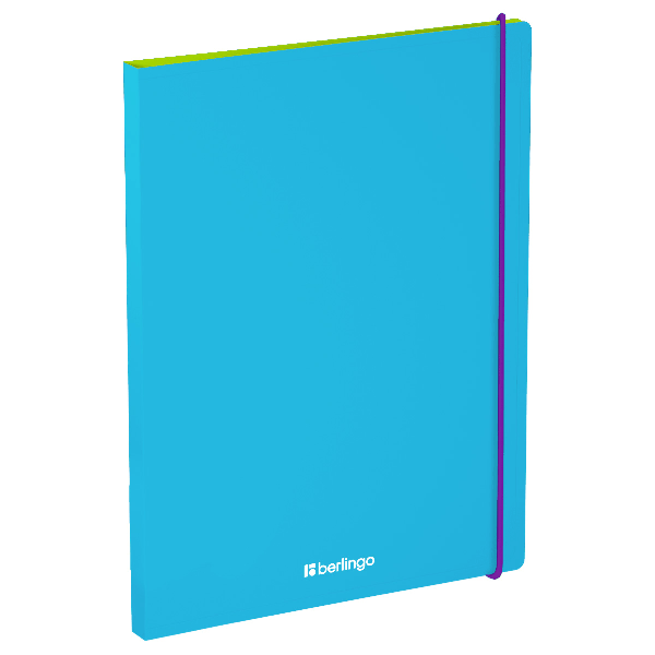 Папка с пружинным скоросшивателем Berlingo 'Raze' А4, 17мм, 600мкм, с внутр. карманом, голубая, софт-тач