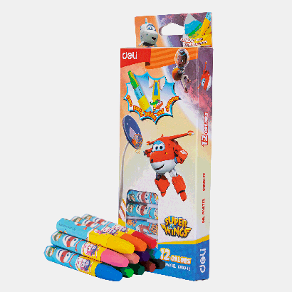 Масляная пастель Deli EC009-12 Super Wings шестигранные 12цв. картон.кор./европод.