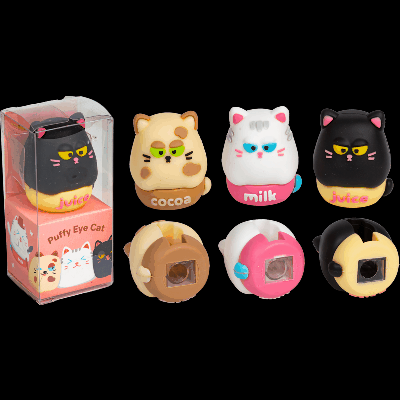 Точилка для карандашей 'deVENTE. MooreCafe' 30x37x28 мм, 1 отверстие, пластиковая с покрытием Velvet Touch, каждая в индивидуальной пластиковой коробочке с маркировкой, ассорти 3 д