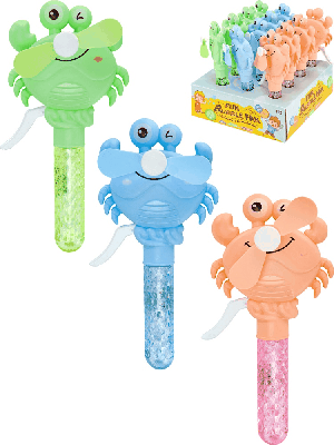 Мыльные пузыри-вентилятор (30 мл) 'Крабик' (12шт в ш/б, цвет-микс) (Арт. МП-7696) кратно 12