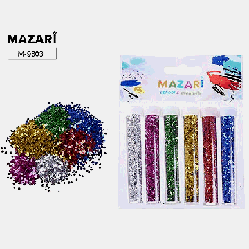 Набор блесток декоративных ' Mazari ' 6цв*3г, в пластиковых тубах, европодвес