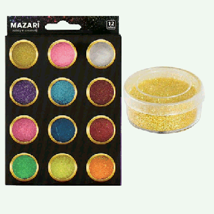Набор блесток декоративных ' Mazari ' № 6 12цв 5,6г, картонная упаковка