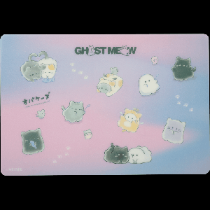 Накладка на стол 'deVENTE. Ghost Meow' 43x29 см, пластиковая 600 мкм, матовая полупрозрачная, с искрящейся фактурой, с цветным рисунком, индивидуальная упаковка