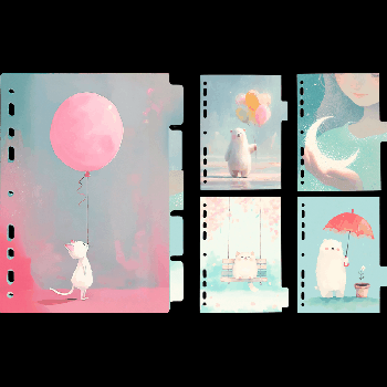 Разделитель листов 'deVENTE. Balloons' A5 (160x210 мм) ламинированный мелованный картон 210 г,м2, с рисунком, 5 шт, индивидуальная упаковка