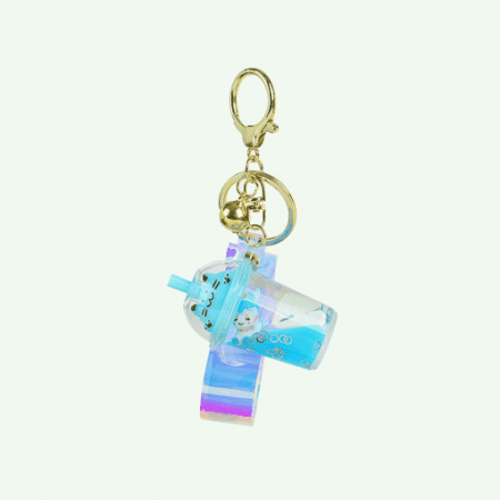 Брелок 4,5х6,3см, 'Котики', с гелем и блестками, пластик, металлический карабин, 4 цвета