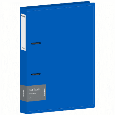 Папка на 2 кольцах Berlingo 'Soft Touch', 40мм, 700мкм, синяя, D-кольца, с внутр. карманом