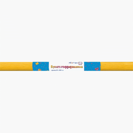 Бумага гофрированная (креповая) 'attomex' 32 г/м2, 50х250 см в рулоне, желтая