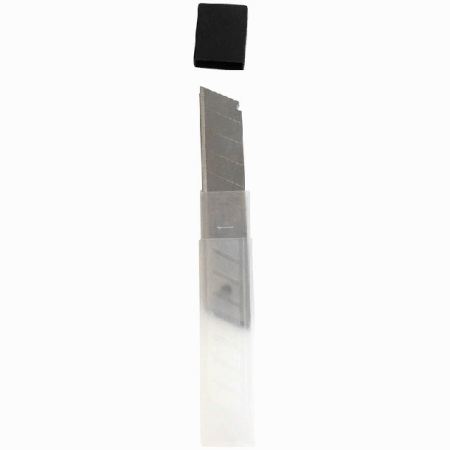 Лезвия для канцелярских ножей 9мм, 10шт в пластиковом пенале