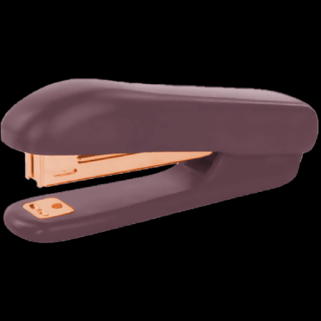 Степлер 'deVENTE. Esthetics' № 10 (мощность 12 листов, глубина скрепления 50 мм) пластиковый, c покрытием Velvet Touch, со встроенным антистеплером, в картонной коробке, цвет бургу