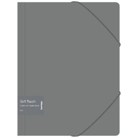Папка на резинке Berlingo 'Soft Touch' А4, 600мкм, серая