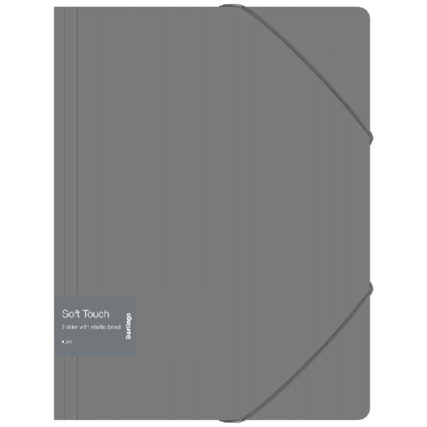 Папка на резинке Berlingo 'Soft Touch' А4, 600мкм, серая